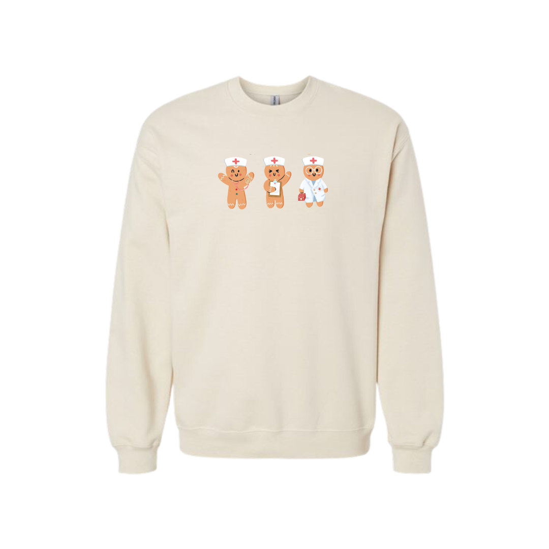 Health Care Gingerbread Team (Crewneck Sweatshirt & Loose Fit Tee)