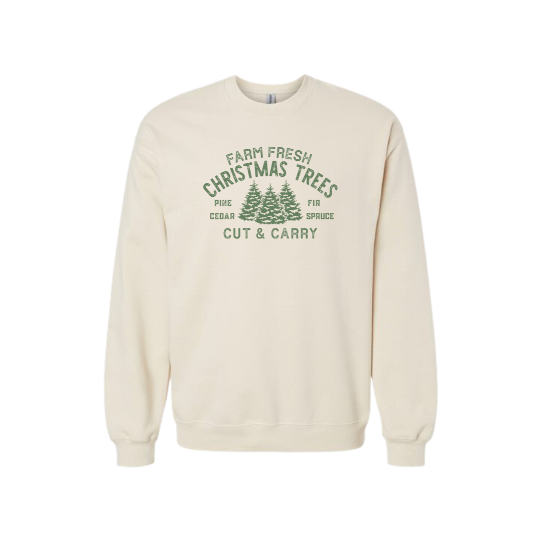 Farm Fresh Christmas Trees (Crewneck Sweatshirt & Loose Fit Tee)