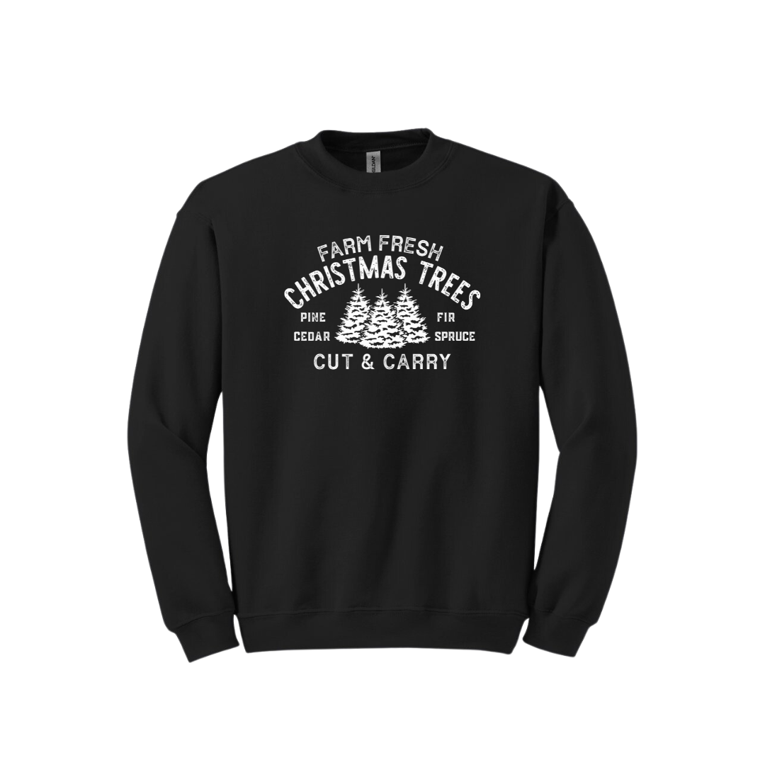 Farm Fresh Christmas Trees (Crewneck Sweatshirt & Loose Fit Tee)