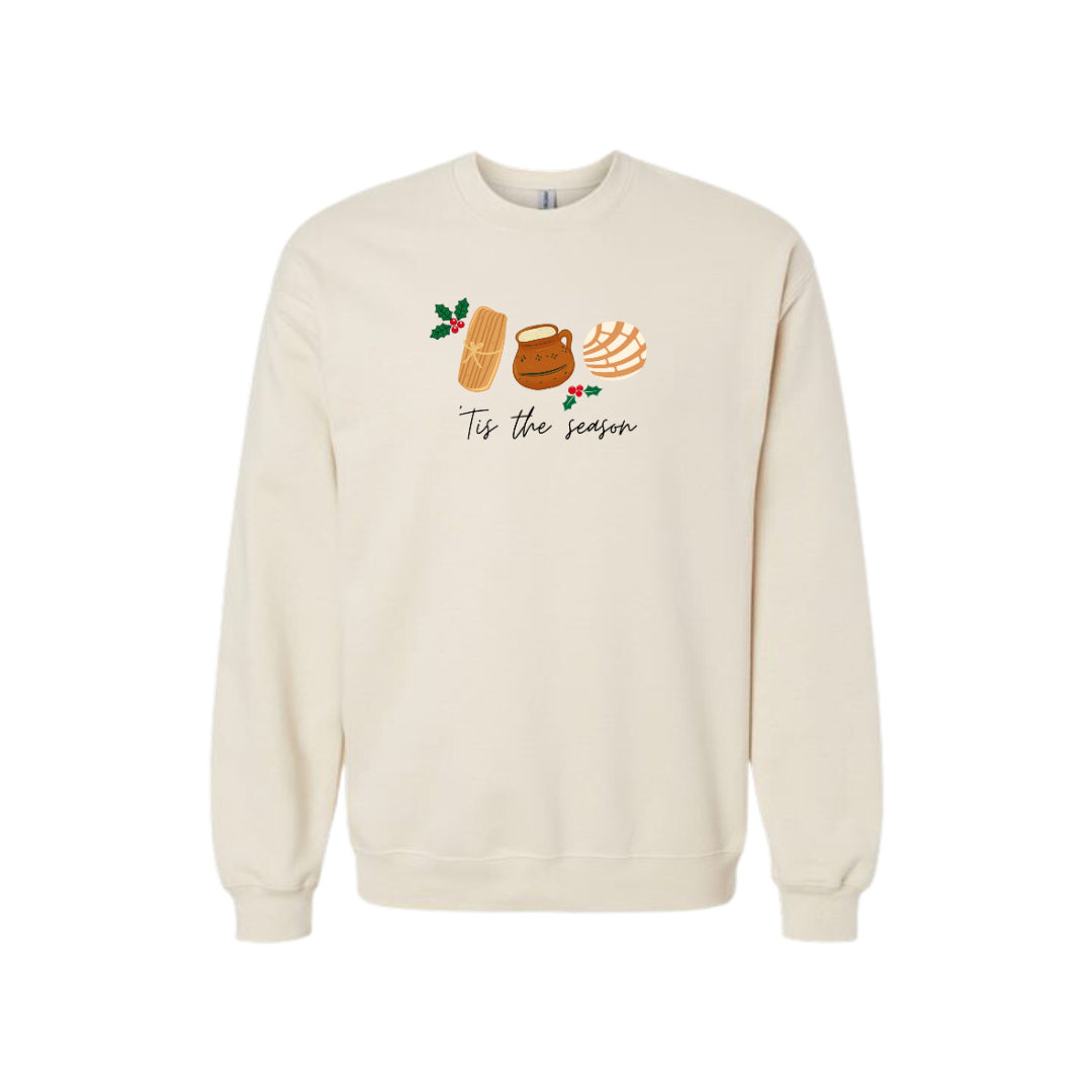 Tis The Season/Tamales Chocolate Pan Dulce (Crewneck Sweatshirt & Loose Fit Tee)