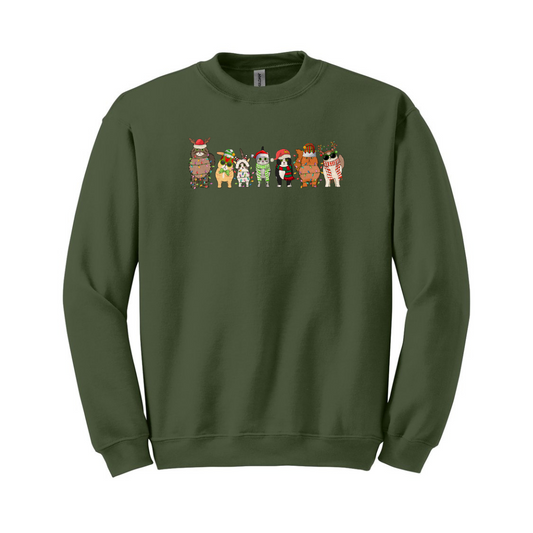 Cat's Celebrating Christmas (Crewneck Sweatshirt & Loose Fit Tee)